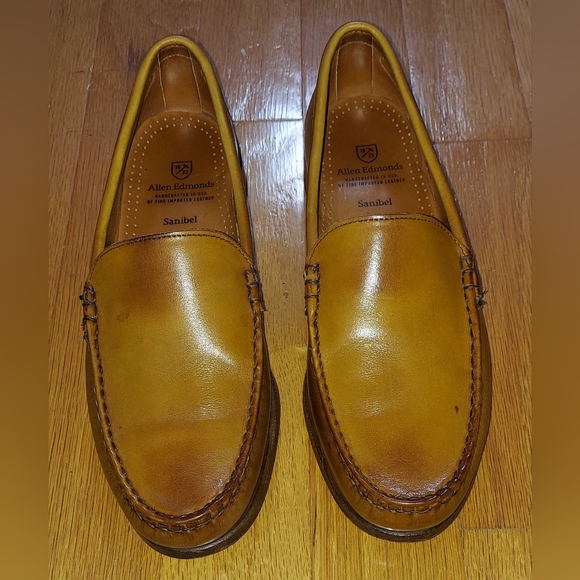 ALLEN EDMONDS SANIBEL 46829 MEN\'S BRITISH TAN LEATHER LOAFERS SIZE 11 B USA main image 12